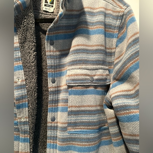 A371 Voyager Sherpa Lined Shirt Jacket Men’s M Western Aztec Shacket Workwear - Picture 5 of 6